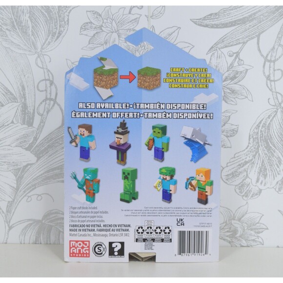 Minecraft Drowned Zombie Figure Set Craft-A-Block New - Picture 2 of 3